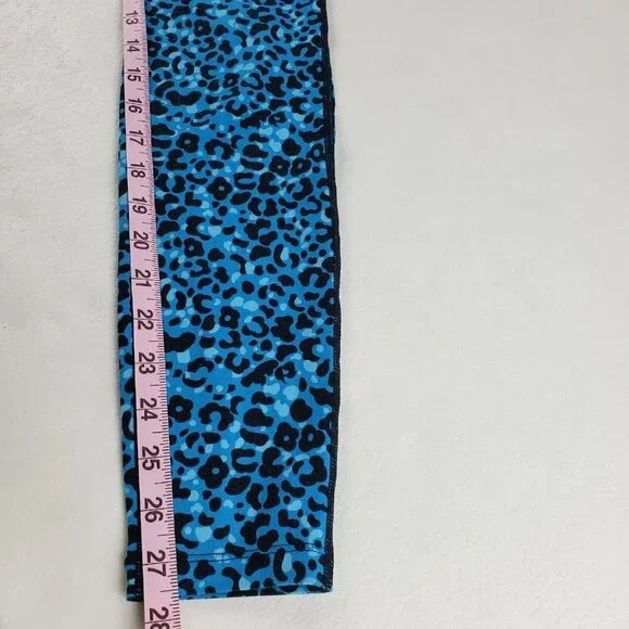 Nike Running Dri Fit Leggings Blue Animal Print Womens XS Zip Pocket Reflective - Picture 11 of 13